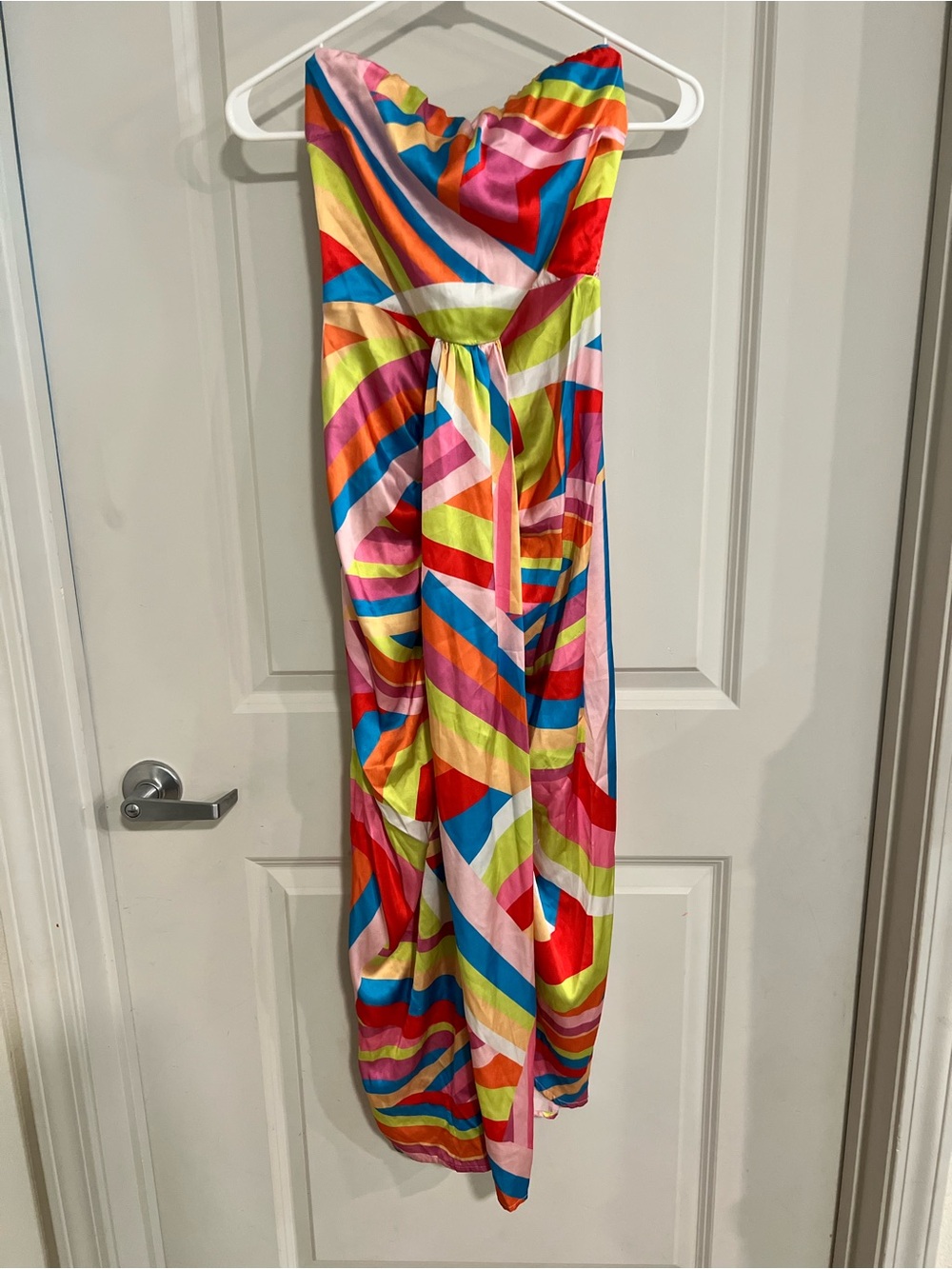 Colorful abstract Strapless Maxi Dress